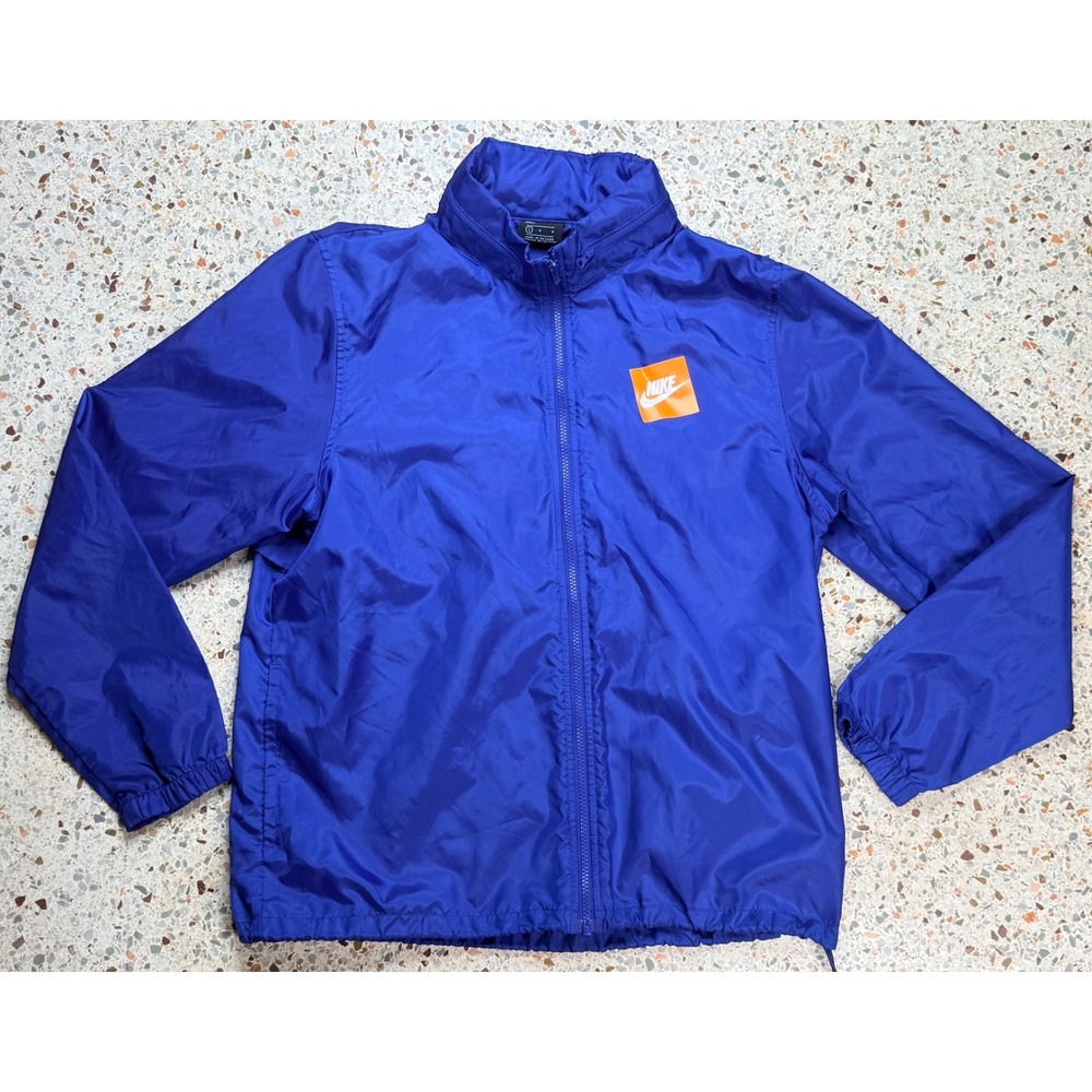 Nike Just Do It Men's Full Zip Hidden Hood Long Sleeve Windbreaker Jacket Size L